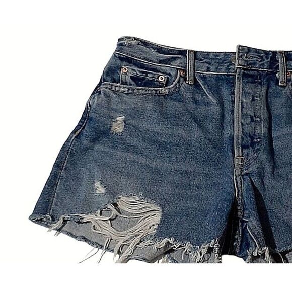 GRLFRND Helena High Rise Cut Off Shorts Button Fly Destroyed 5 Pocket Size 26 - Picture 6 of 13
